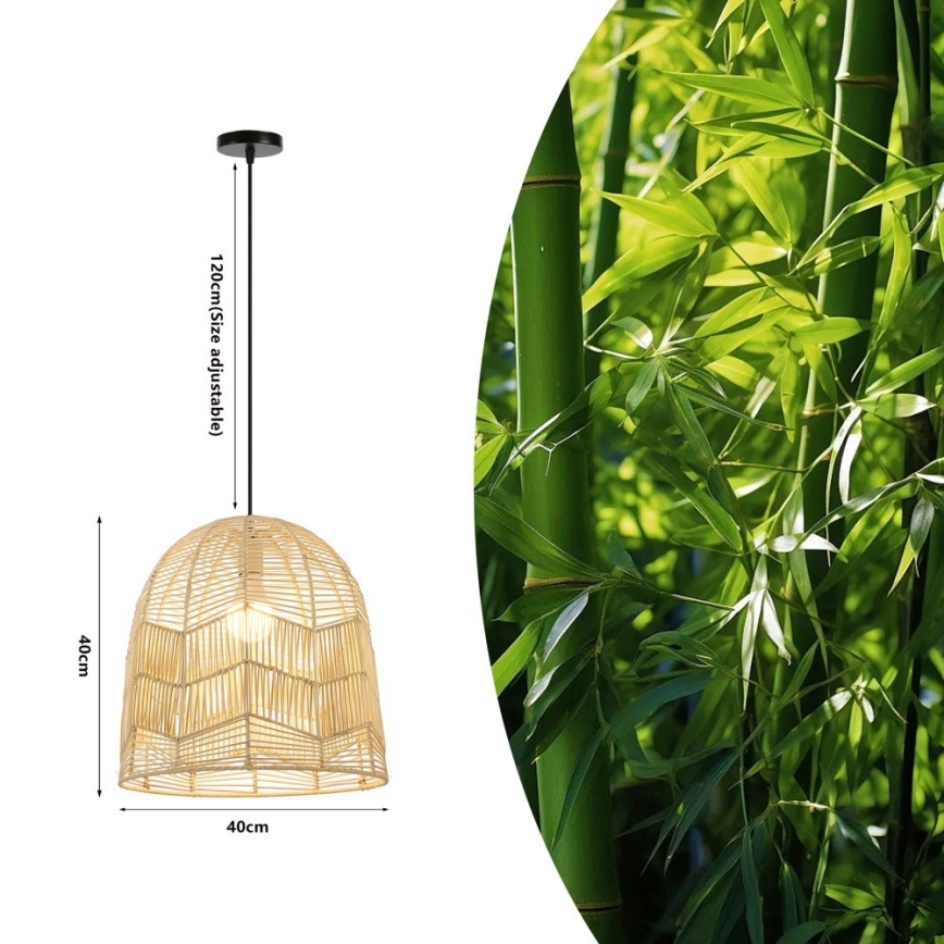 Hängeleuchte PELO 1xE27/40W/230V d 40 cm Rattan