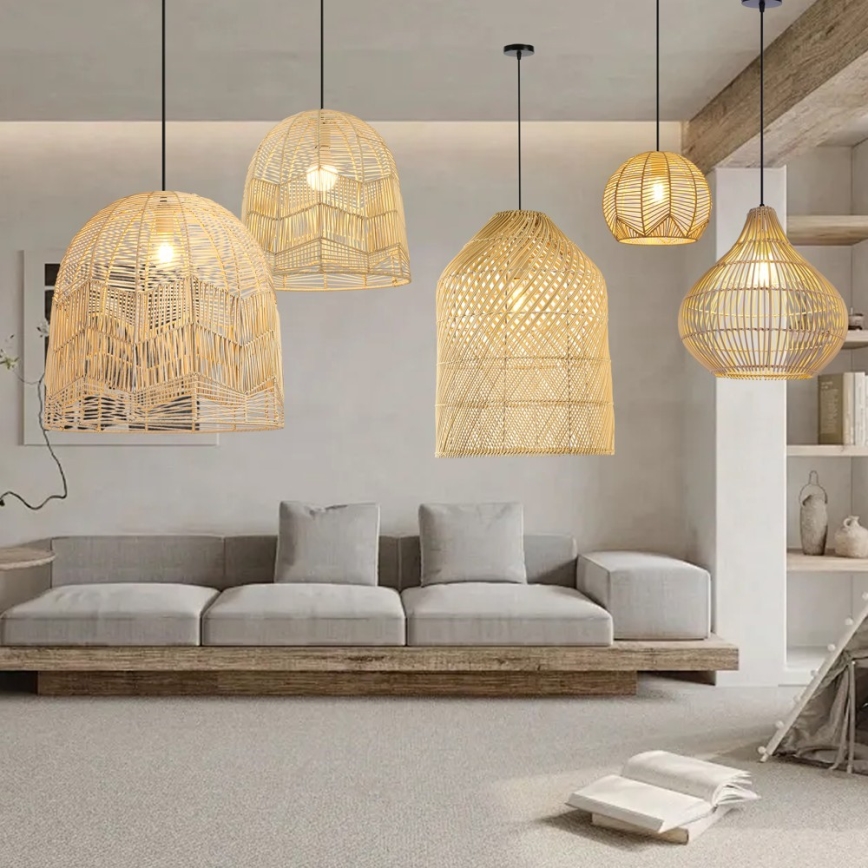 Hängeleuchte PELO 1xE27/40W/230V d 50 cm Rattan