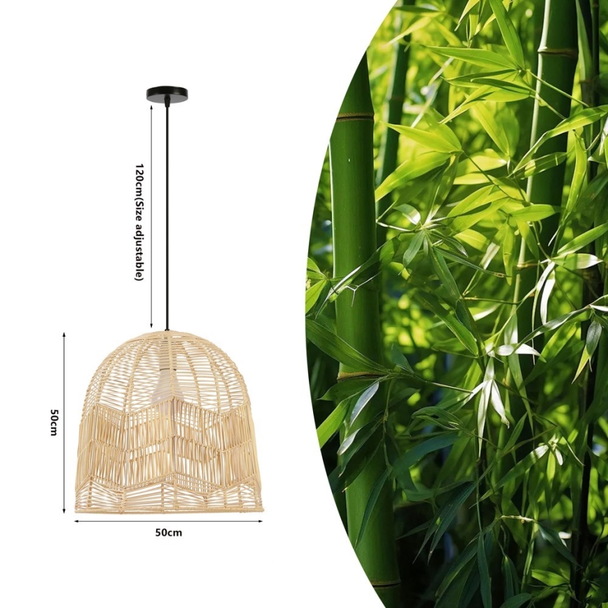 Hängeleuchte PELO 1xE27/40W/230V d 50 cm Rattan