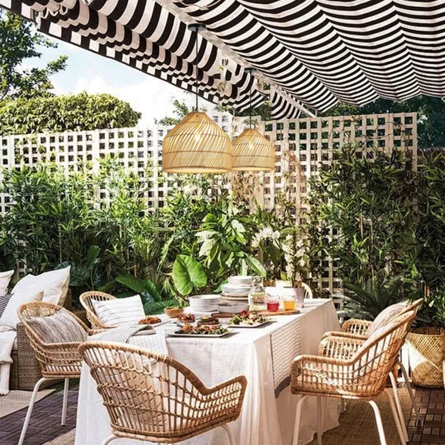 Hängeleuchte PELO 1xE27/40W/230V d 40 cm Rattan