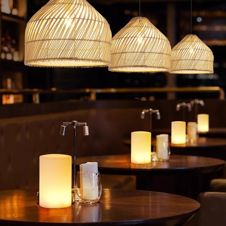 Hängeleuchte PELO 1xE27/40W/230V d 40 cm Rattan