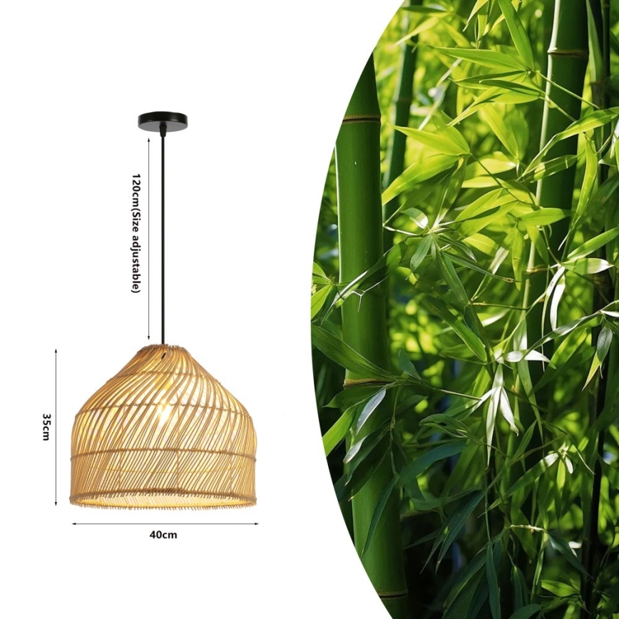 Hängeleuchte PELO 1xE27/40W/230V d 40 cm Rattan