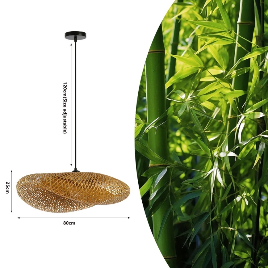 Hängeleuchte HILO 1xE27/40W/230V d 80 cm Bambus