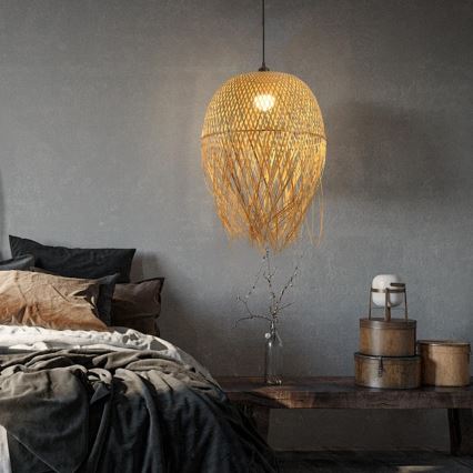 Hängeleuchte HILO 1xE27/40W/230V d 45 cm Bambus