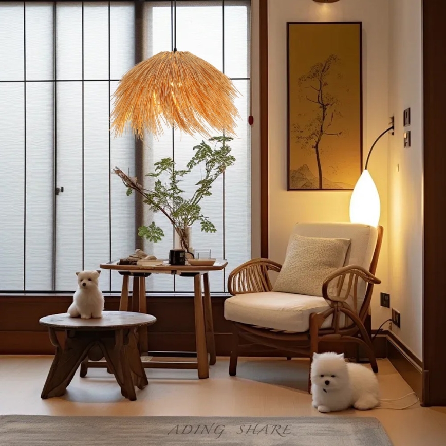 Hängeleuchte NATURALEZA 1xE27/40W/230V d 55 cm Rattan