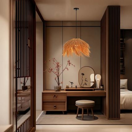 Hängeleuchte NATURALEZA 1xE27/40W/230V d 55 cm Rattan