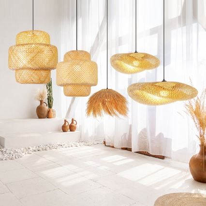 Hängeleuchte NATURALEZA 1xE27/40W/230V d 55 cm Rattan