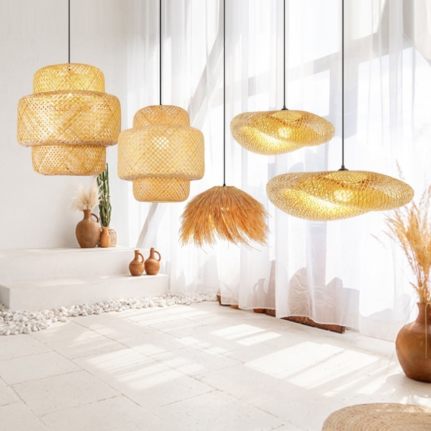 Hängeleuchte NATURALEZA 1xE27/40W/230V d 55 cm Rattan