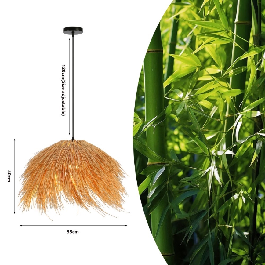 Hängeleuchte NATURALEZA 1xE27/40W/230V d 55 cm Rattan
