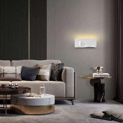 Immax 08285L - LED Wandleuchte mit Regal, USB-Anschluss und kabelloser Ladefunktion Be PREPARE LED/3W/230V + LED/3W weiß