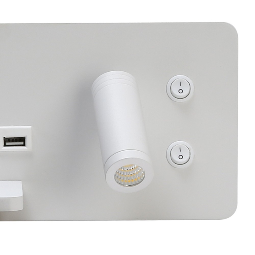 Immax 08286L - LED-Wandstrahler mit Ablage, USB-Anschluss und kabelloser Aufladung Be PREPARE LED/3W/230V + LED/3W weiß