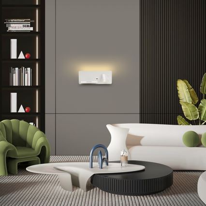 Immax 08286L - LED Wandleuchte mit Regal, USB-Anschluss und kabelloser Ladefunktion Be PREPARE LED/3W/230V + LED/3W weiß