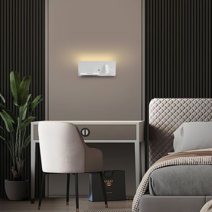 Immax 08286L - LED Wandleuchte mit Regal, USB-Anschluss und kabelloser Ladefunktion Be PREPARE LED/3W/230V + LED/3W weiß