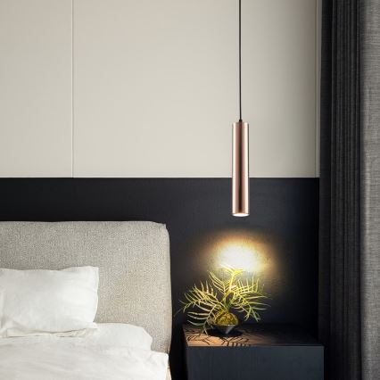 Pendelleuchte PUNTO mit Kabelaufhängung 1xGU10/9W/230V Roségold