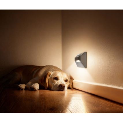 Immax 08309L - Wiederaufladbare LED-Treppenleuchte mit Sensor STEP LIGHT LED/0,3W/3,7V 2200 mAh IP53 grau
