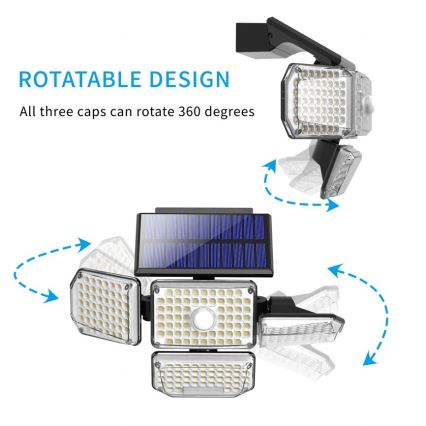 LED-Solar-Wandleuchte mit Sensor LED/5W/5,5V IP65