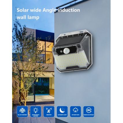 LED-Solarwandleuchte mit Sensor LED/3W/5,5V IP65