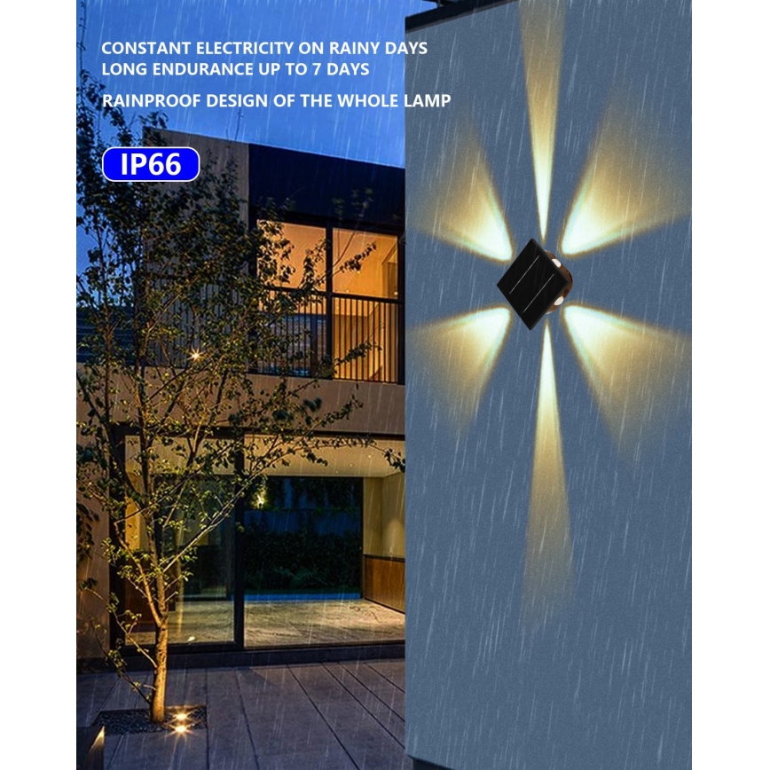 LED Solar-Wandleuchte mit Sensor LED/2W/5V IP54 1300 mAh