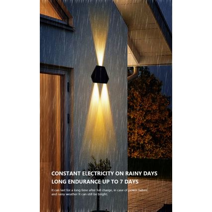 LED Solar-Wandleuchte mit Sensor LED/2W/5V IP54 1300 mAh