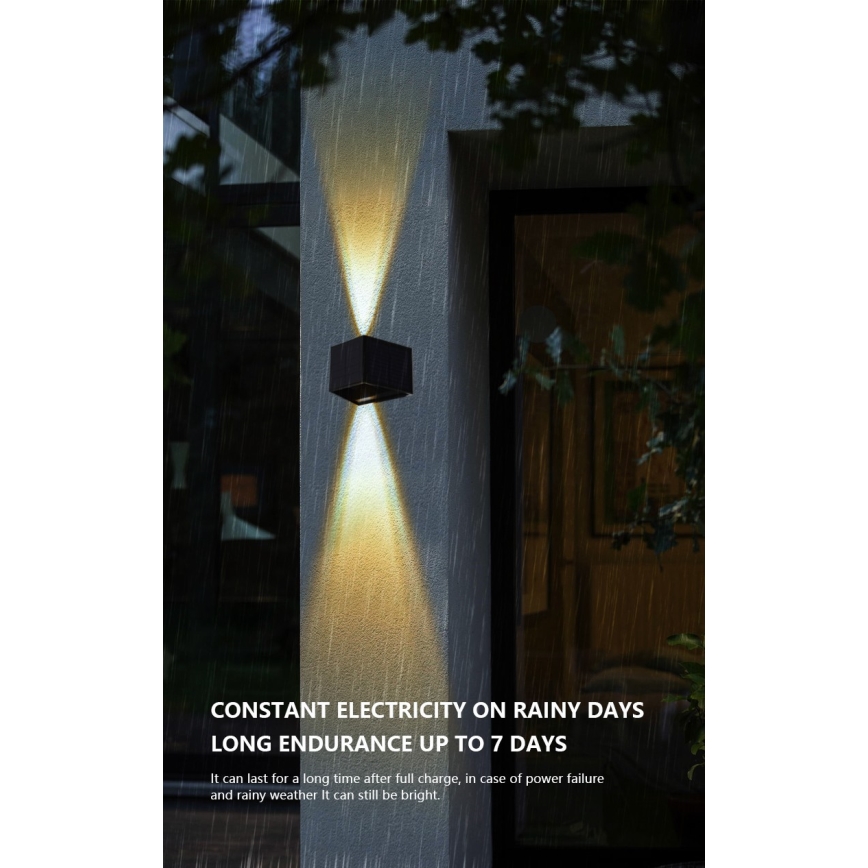 LED Solar-Wandleuchte mit Sensor LED/2W/5V IP54 1300 mAh