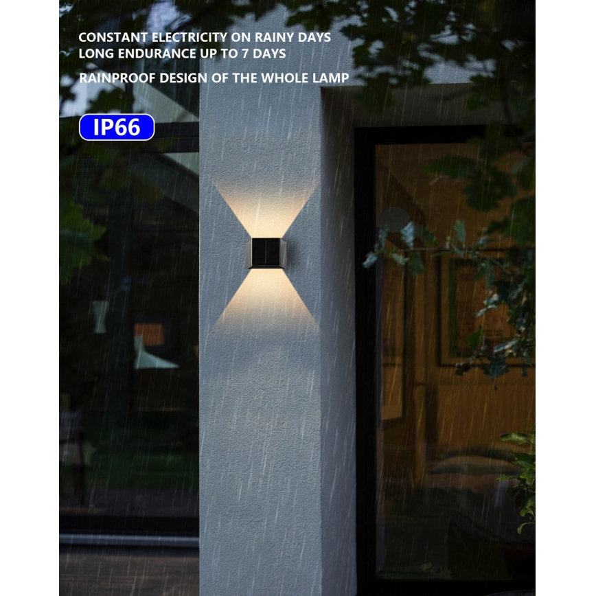 LED Solar-Wandleuchte mit Sensor LED/2W/5V IP54 1300 mAh