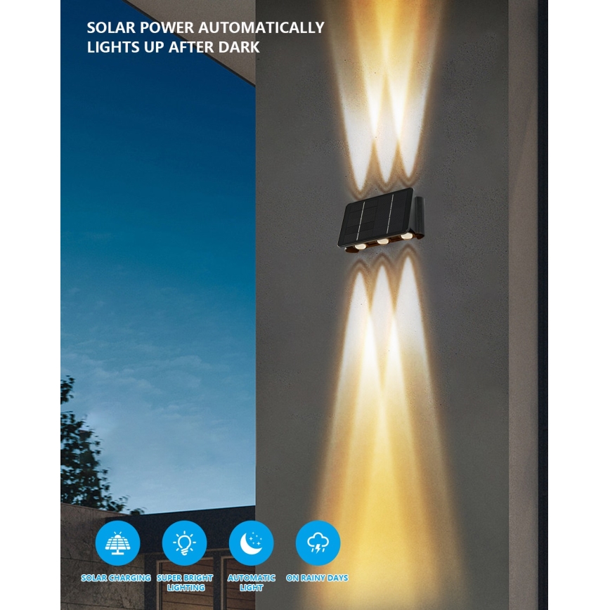 LED Solar-Wandleuchte mit Sensor LED/2W/5V IP54 1300 mAh