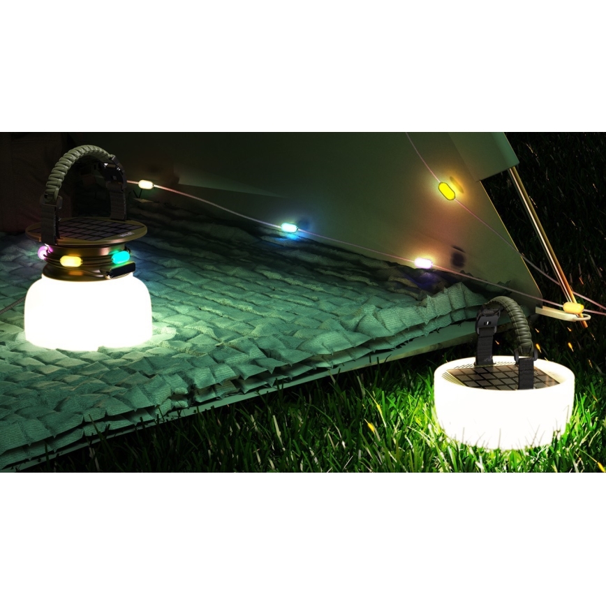 LED RGB Tragbare Solar-Ladlampe mit LED-Lichterkette LED/10W/5V 3600 mAh IP65 3600 mAh