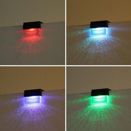 SET 6x LED-RGB-Solarwandleuchte LED/1W/1,2V 3500K IP65