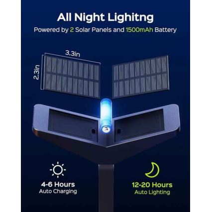 LED-Solarleuchte mit Sensor SUN BUTTERFLY LED/1,5W/3,7V 3000/6000K IP65 1500 mAh