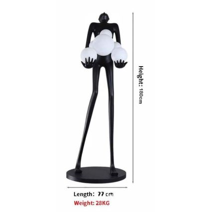 Stehleuchte SILUETTE 6xE27/25W/230V 180 cm Human Ball