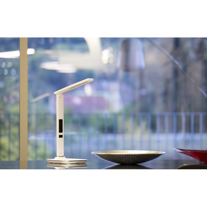 LED Tischlampe mit Display LED/9W/230V weiss