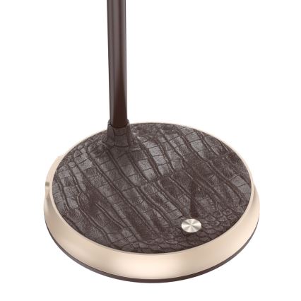 LED dimmbare Tischlampe mit kabelloser Ladefunktion FINCH LED/9W/12/230V braun/gold