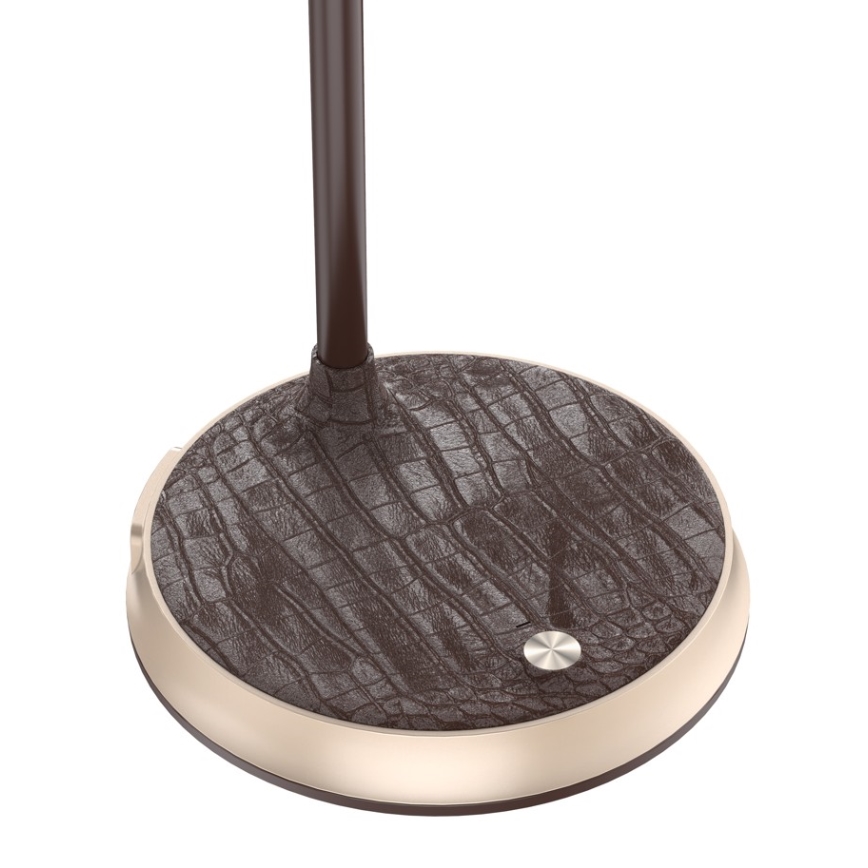 LED dimmbare Tischlampe mit kabelloser Ladefunktion FINCH LED/9W/12/230V braun/gold