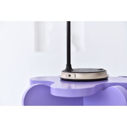 LED dimmbare Tischlampe mit kabelloser Ladefunktion FINCH LED/9W/12/230V grau/glänzender Chrom