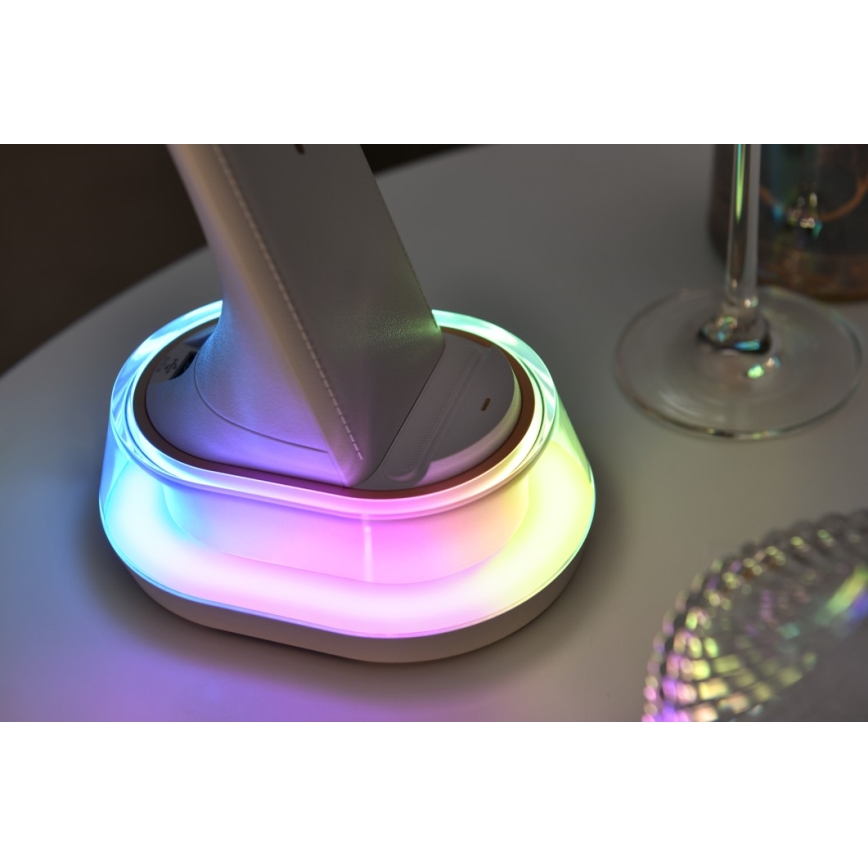 Dimmbare LED-RGB-Tischleuchte mit kabelloser Aufladung	 CORELLA LED/7W/12/230V schwarz