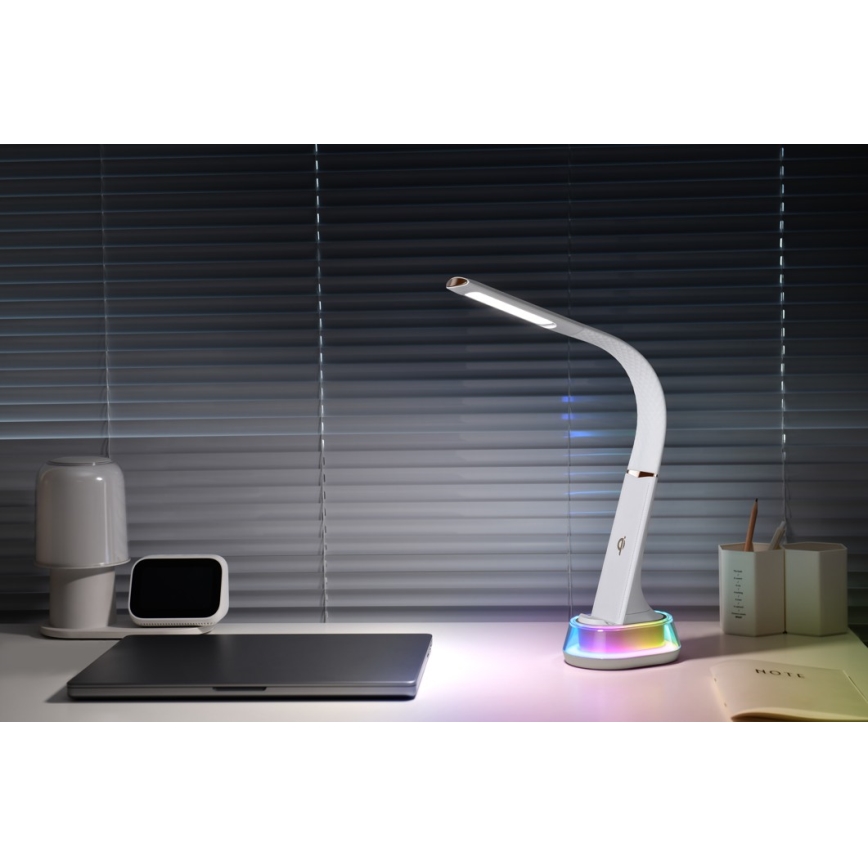 Dimmbare LED-RGB-Tischleuchte mit kabelloser Aufladung	 CORELLA LED/7W/12/230V schwarz