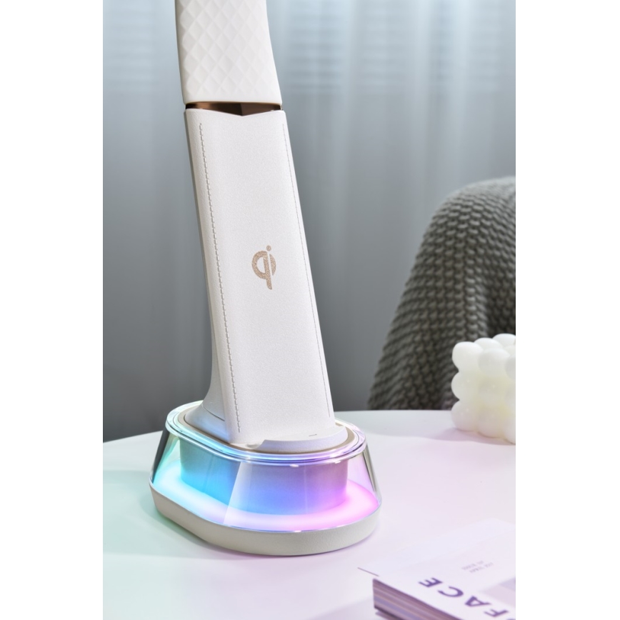 LED RGB dimmbare Tischlampe mit kabelloser Ladefunktion CORELLA LED/7W/12/230V schwarz