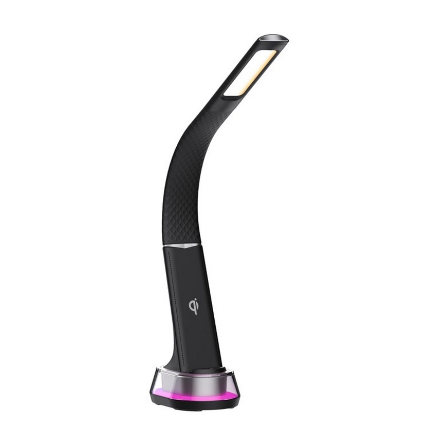 LED RGB dimmbare Tischlampe mit kabelloser Ladefunktion CORELLA LED/7W/12/230V schwarz