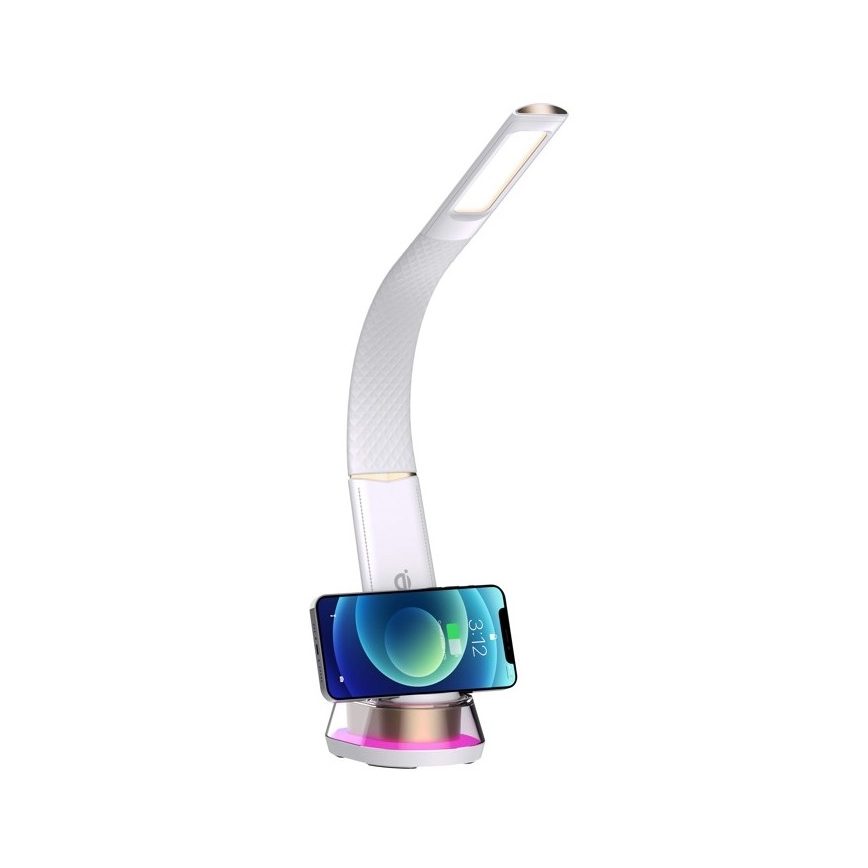 Dimmbare LED-RGB-Tischleuchte mit kabelloser Aufladung CORELLA LED/7W/12/230V weiß