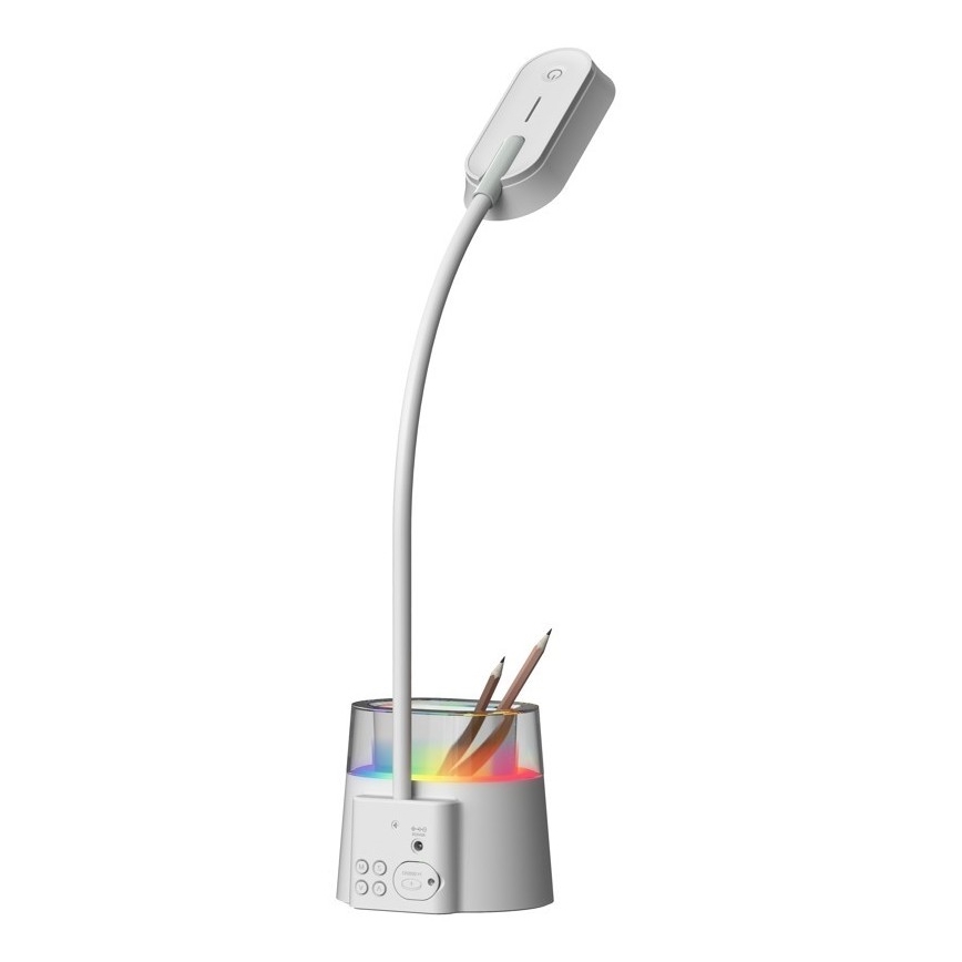 LED RGBW Dimmbare Tischlampe mit Stifthalter FALCON LED/10W/5V