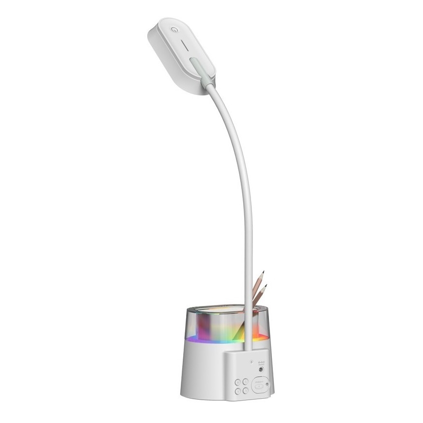LED RGBW Dimmbare Tischlampe mit Stifthalter FALCON LED/10W/5V
