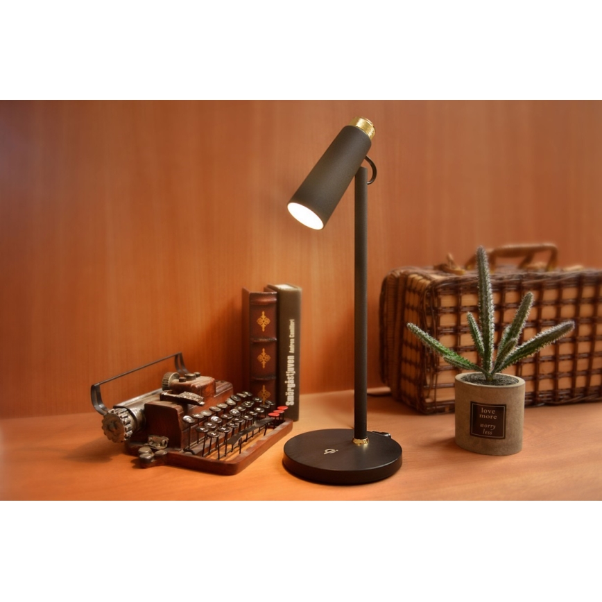 Dimmbare LED-Tischleuchte mit kabelloser Qi-Aufladung TIT LED/12W/230V schwarz