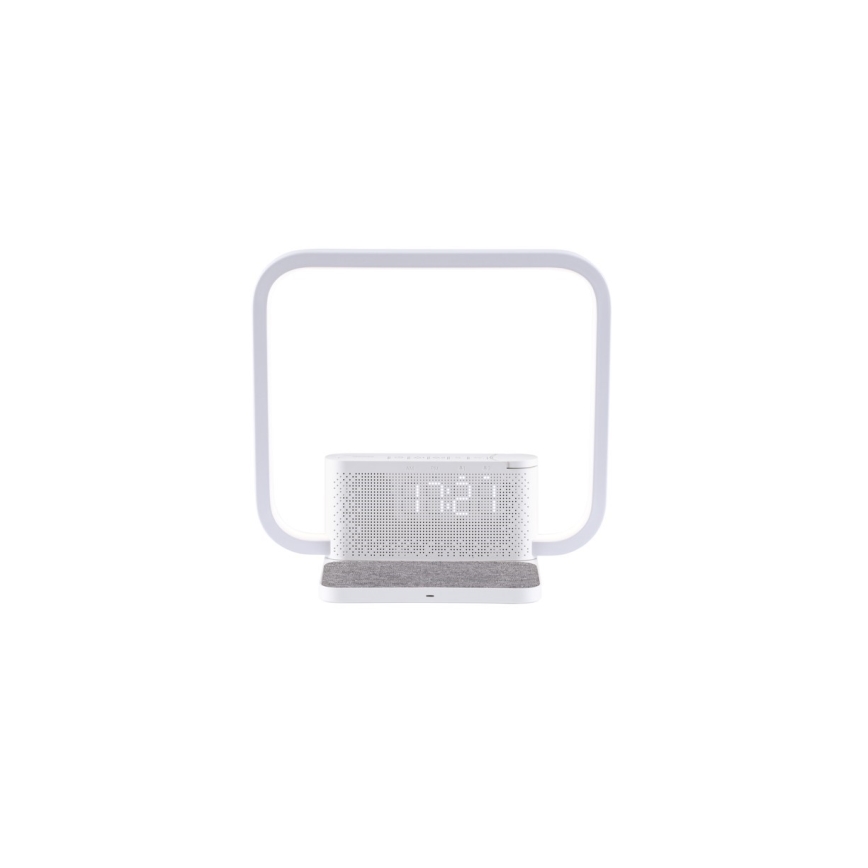 Dimmbare LED-Tischleuchte mit Wecker und Qi-Aufladung LED/18W/230V weiß