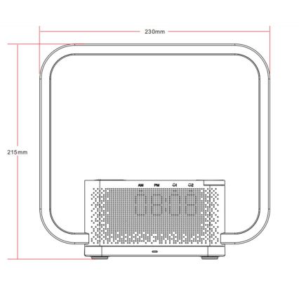 Dimmbare LED-Tischleuchte mit Wecker und Qi-Aufladung LED/18W/230V weiß