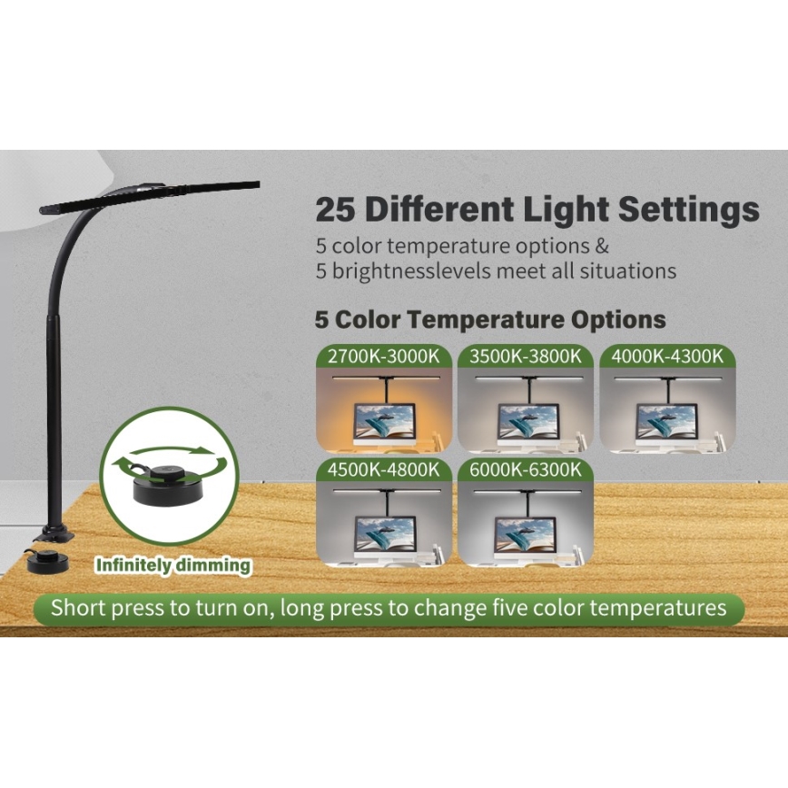 Flexible, dimmbare LED-Bildschirmbeleuchtung OFFICE LED/24W/230V 2700-6300K CRI 95