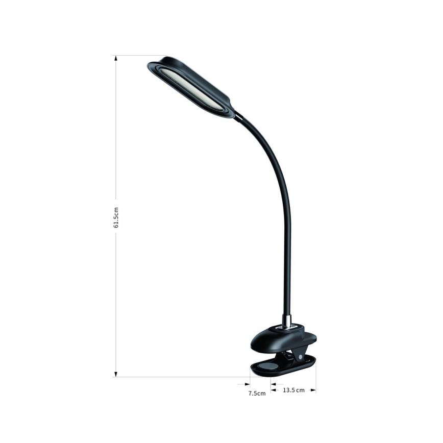 LED+CCT dimmbare Tischlampe mit Clip CLIP LED/7,5W/230V 3000/4200/5000K schwarz