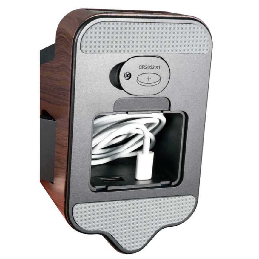 LED+CCT dimmbare Tischlampe mit kabellosem QI-Ladepad IDEAL LED/8W/230V 2700/4000/5000K braun