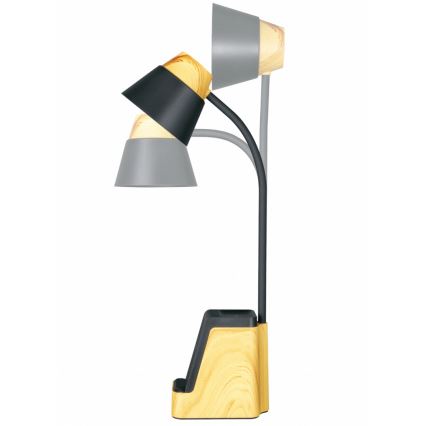 LED+CCT dimmbare Tischleuchte mit kabelloser Qi-Ladefunktion IDEAL LED/8W/230V 2700/4000/5000K beige