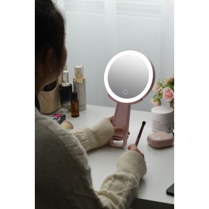 Immax 09102L - LED+CCT dimmbarer Kosmetikspiegel SWEET LED/3W/5V rosa