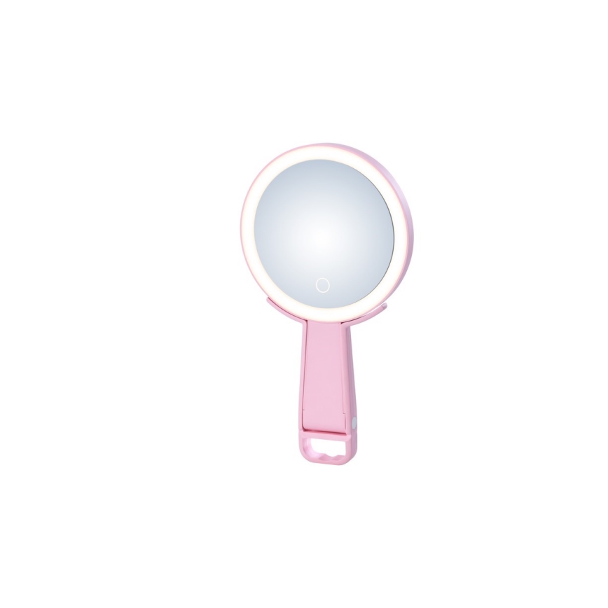Immax 09102L - LED+CCT dimmbarer Kosmetikspiegel SWEET LED/3W/5V rosa